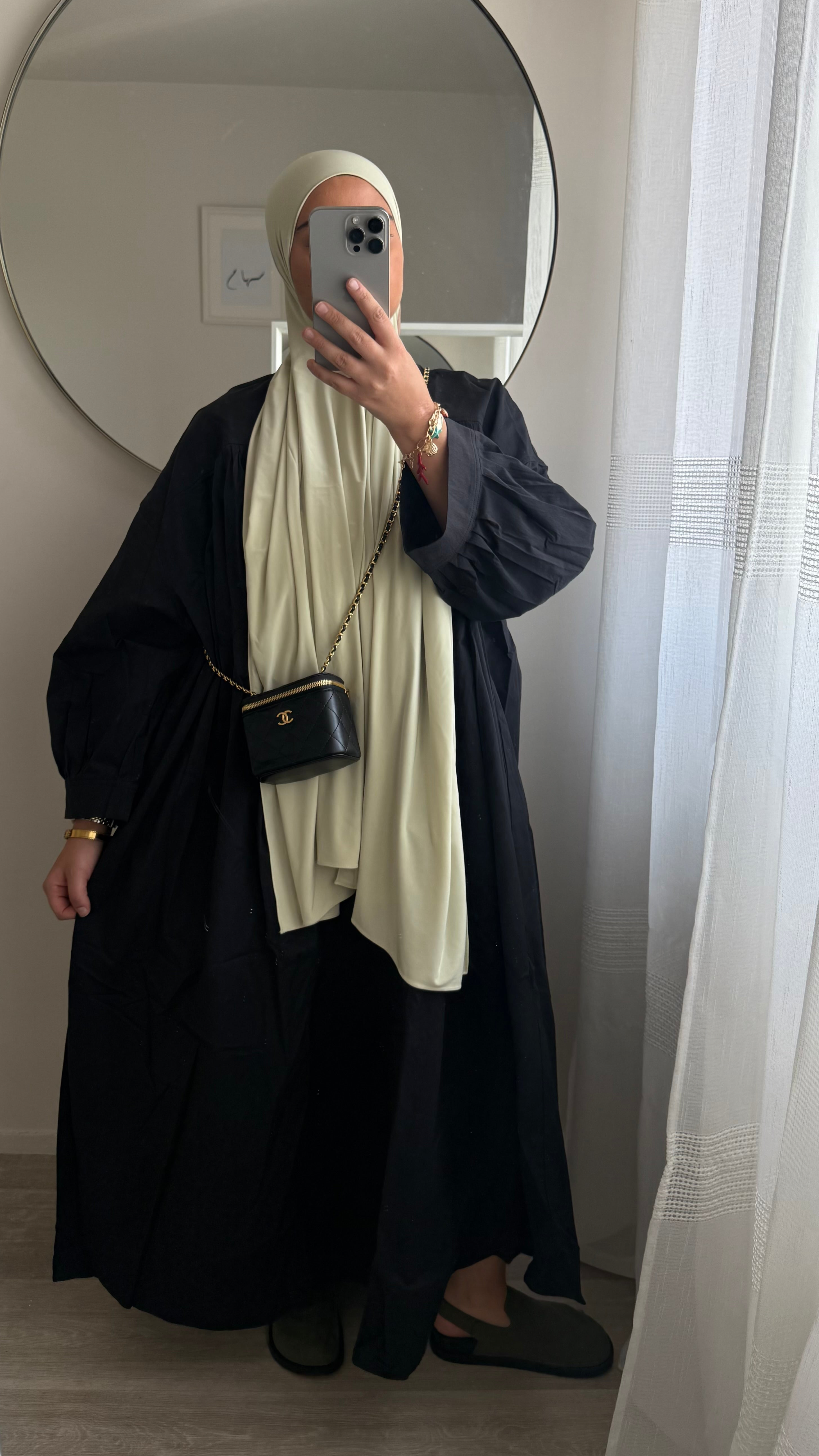 ROBE POPELINE DE COTON NOIR