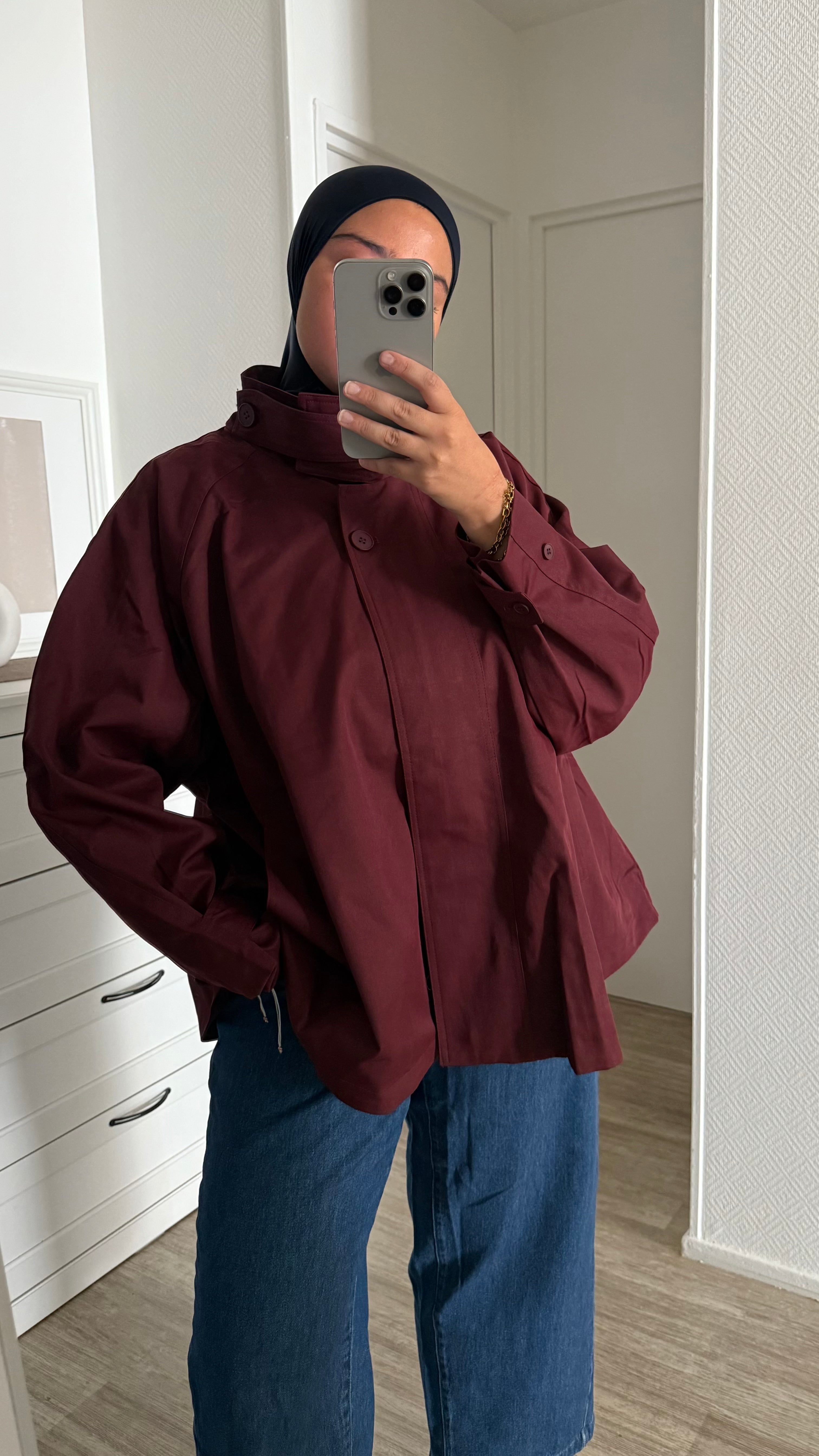 VESTE TRENCH BORDEAU