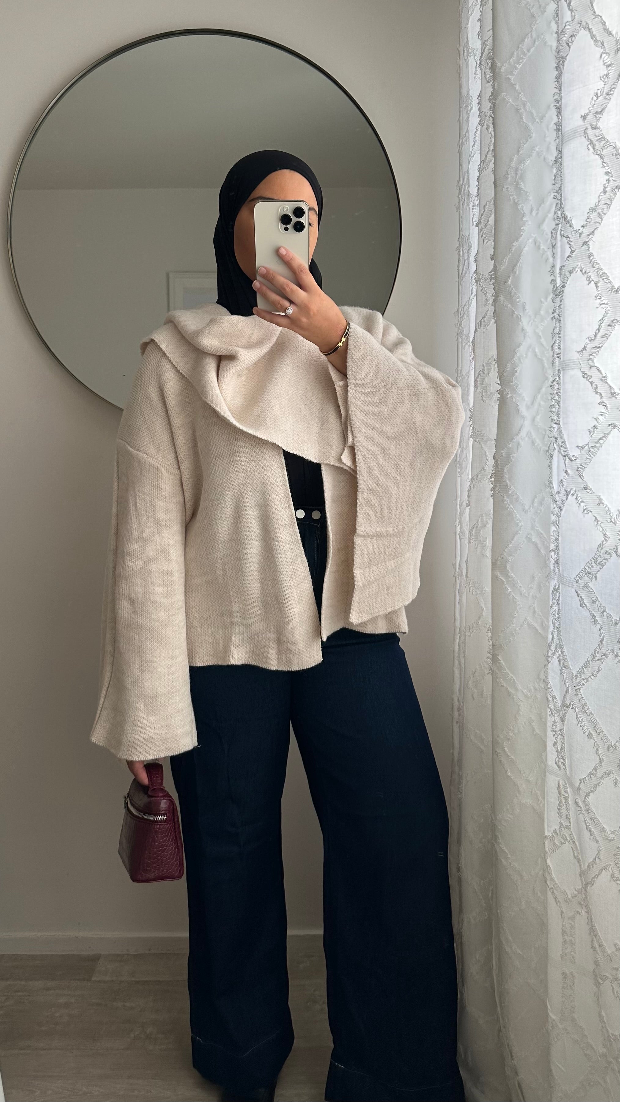 GILET À CAPE BEIGE