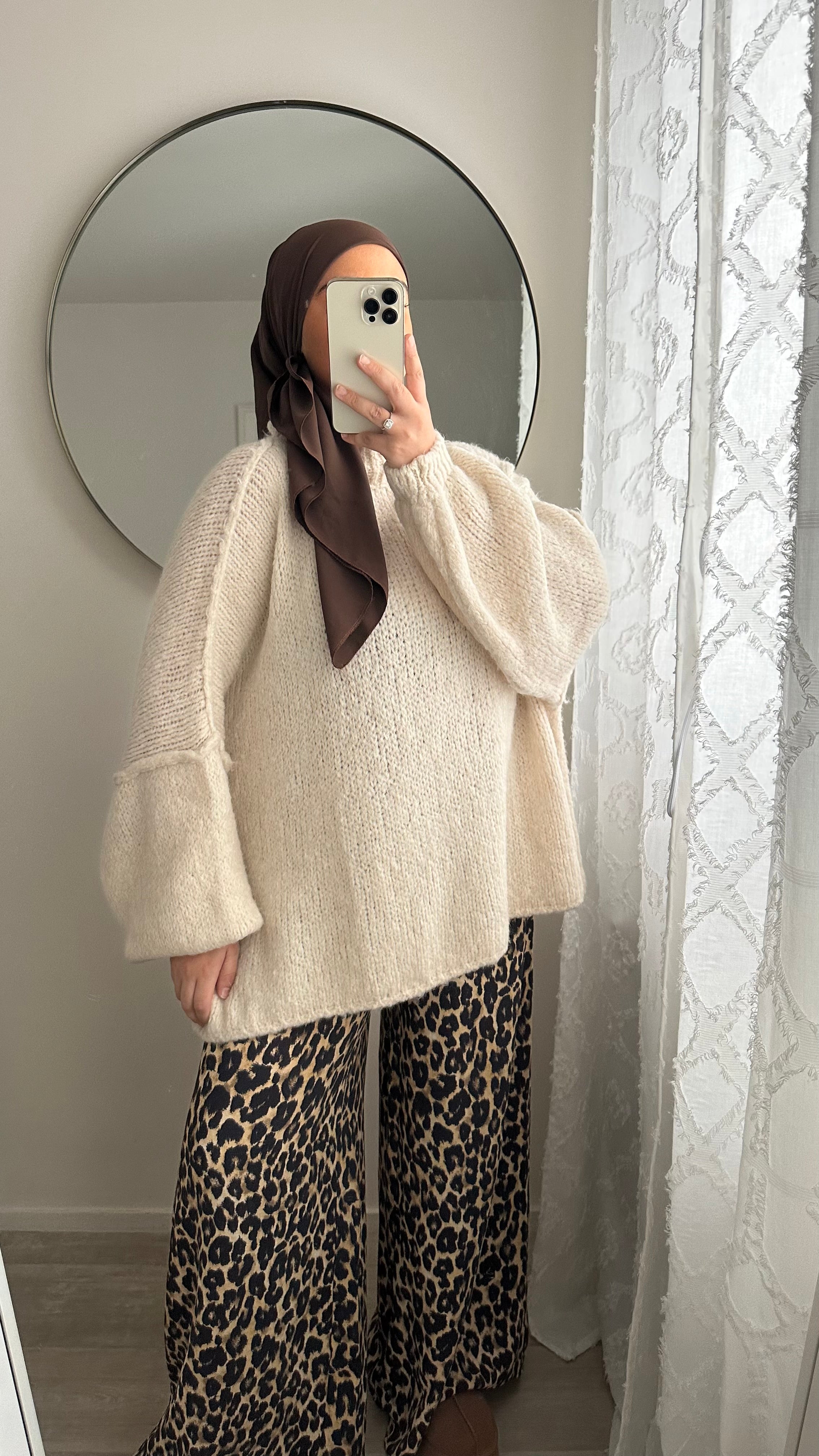 PULL MAXI BEIGE CLAIR