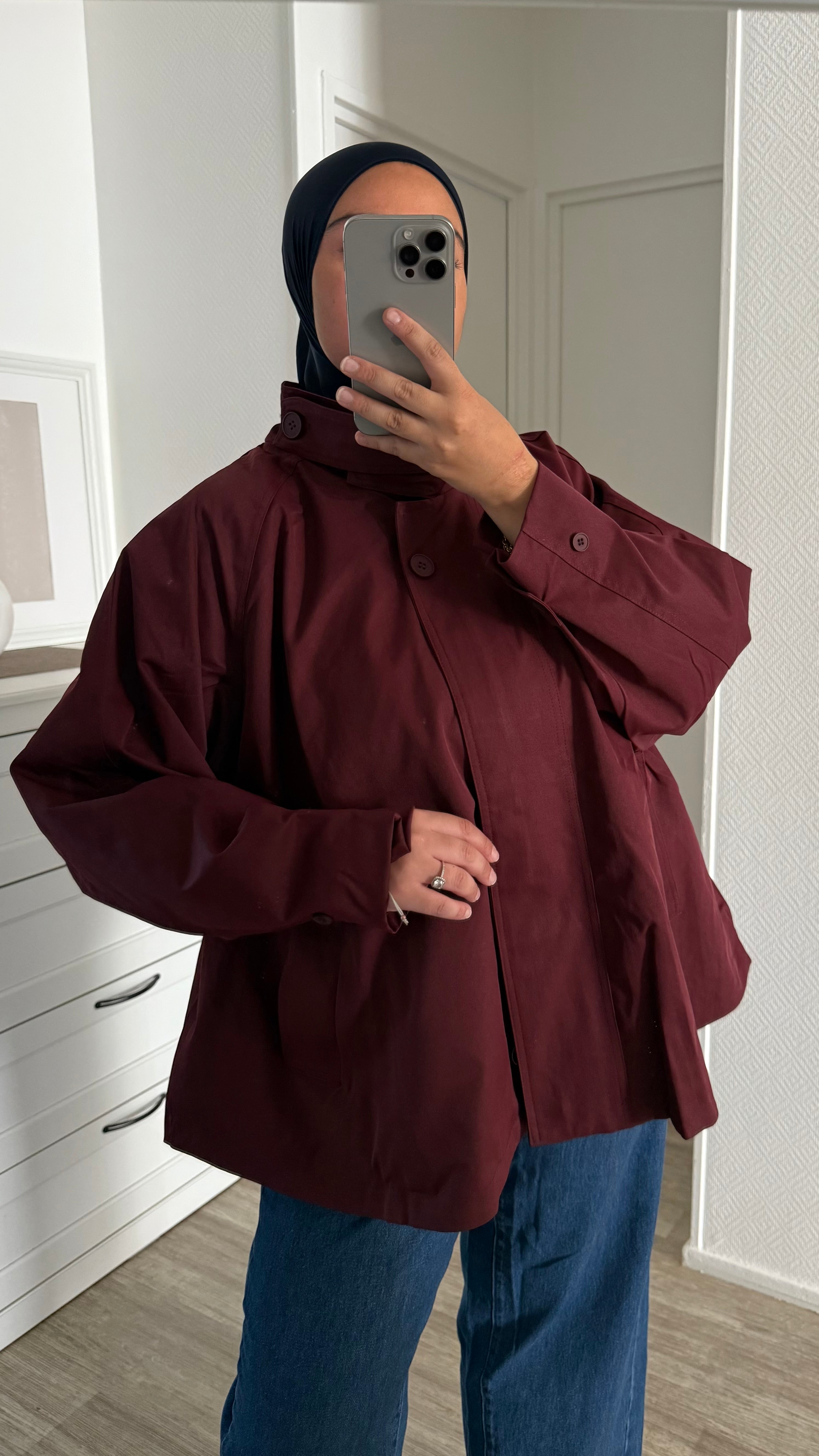 VESTE TRENCH BORDEAU