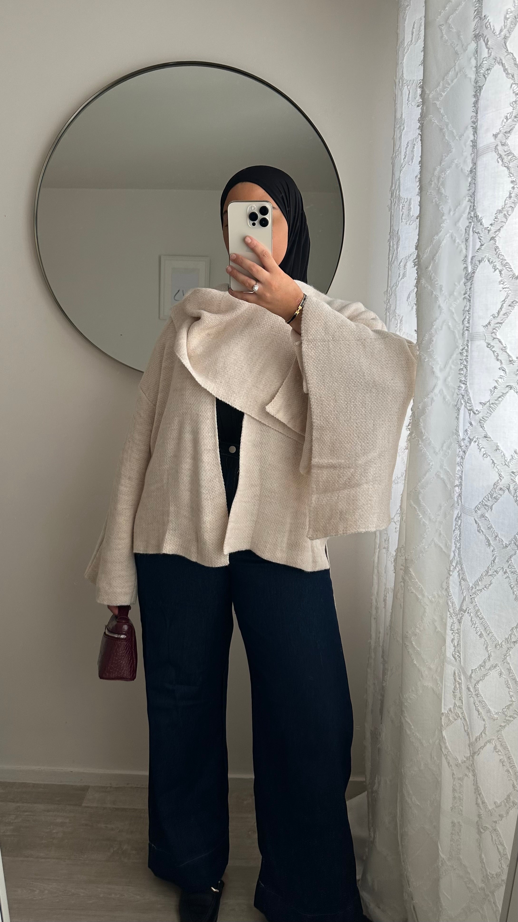 GILET À CAPE BEIGE