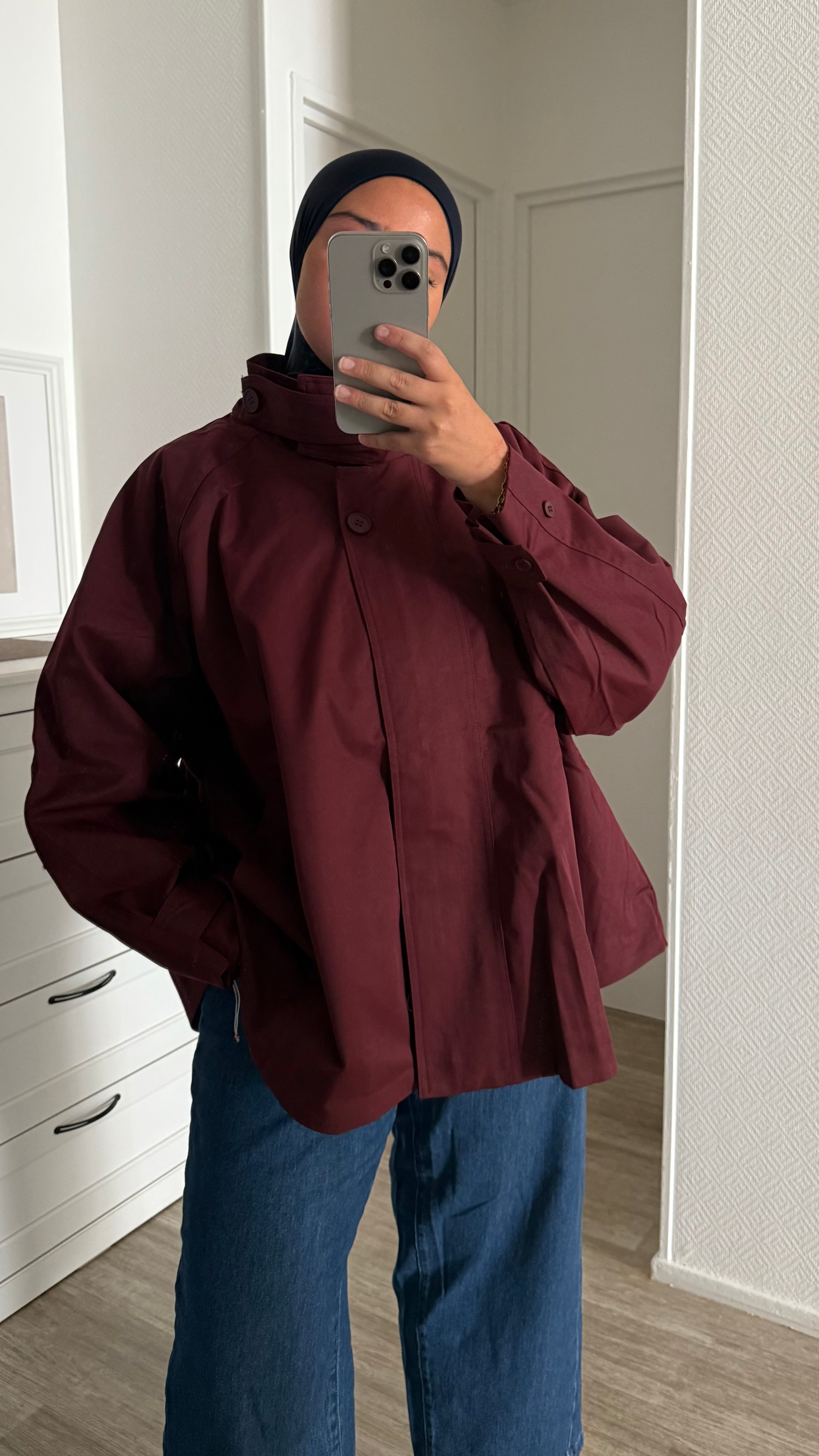 VESTE TRENCH BORDEAU
