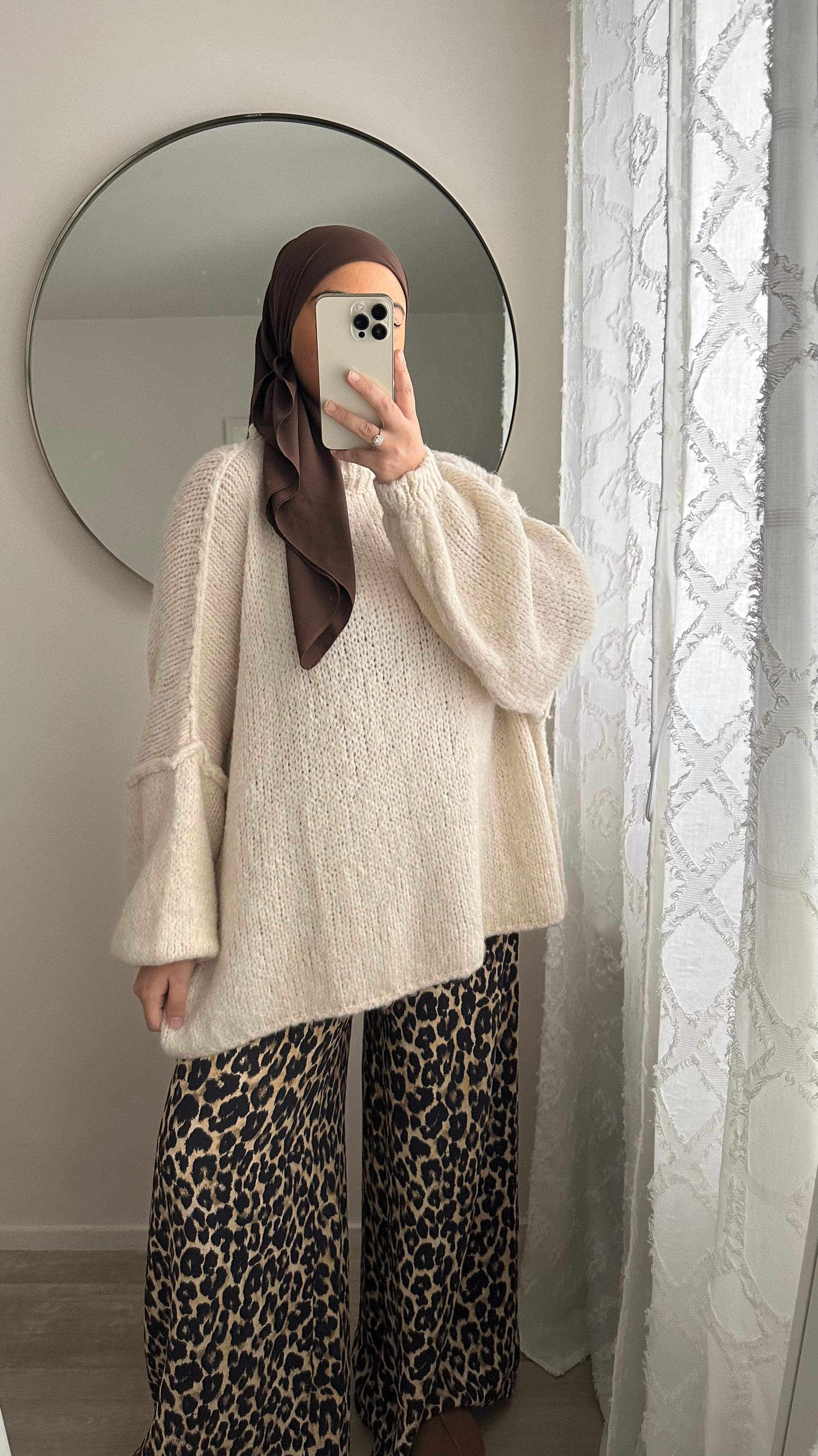 PULL MAXI BEIGE CLAIR